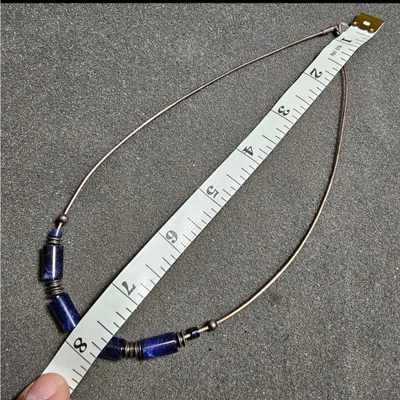 Silpada Sterling Silver Blue Sodalite Bead Snake Chain Choker Necklace N1087 16" - Picture 6 of 6